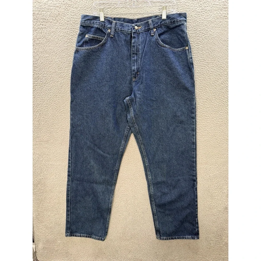 Wrangler Jeans Mens 36x32 Blue Relaxed Fit Workwear Chore Barn Grunge Skater NEW